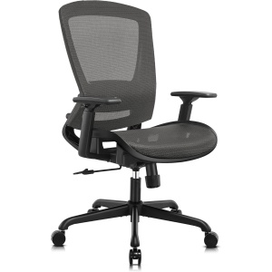 ELABEST Mesh Office Chair,Ergonomic Computer Desk Chair,Sturdy Task Chair- Adjustable Lumbar Support & Armrests,Tilt Function,Comfort Wide Seat,Swivel Home Office Chair(Black)